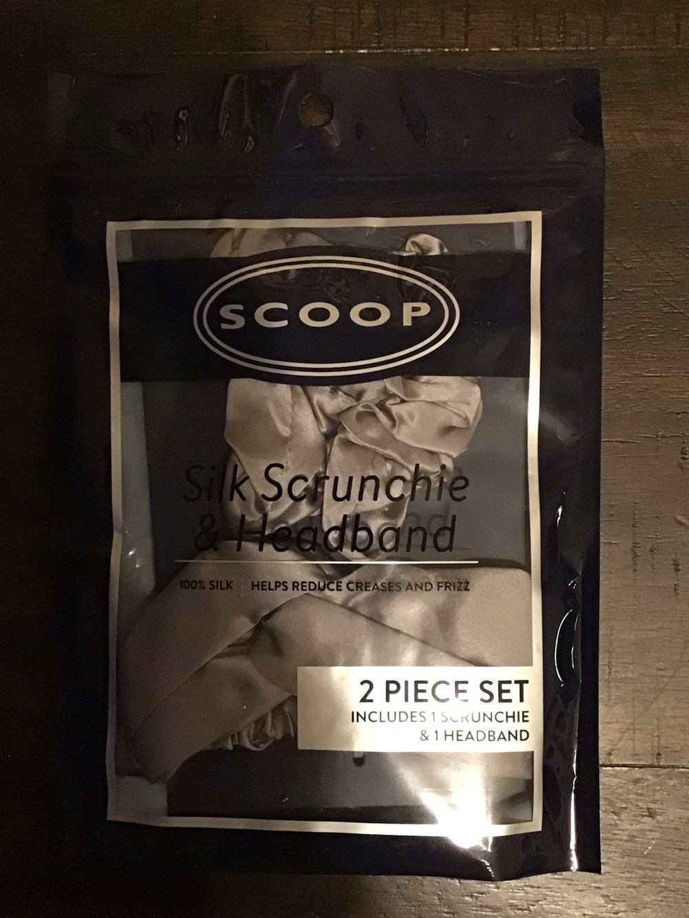 Scoop Silk Scrunchie & Headband Set - Silver